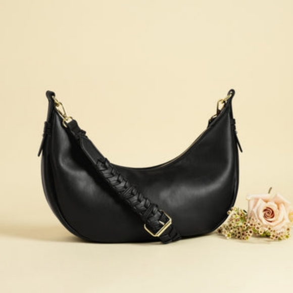 Jules Kae Zola Handbags - Jules Kae Zola Moon Shaped Vegan Black Bag. *see pix for measurements* Like New